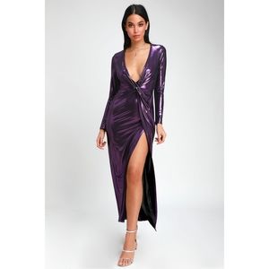 NWT Lulu's Supernova Girl Purple Maxi Dress